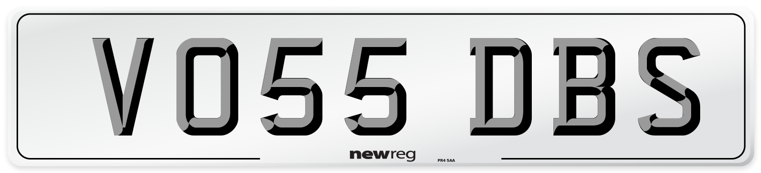 VO55 DBS Number Plate from New Reg